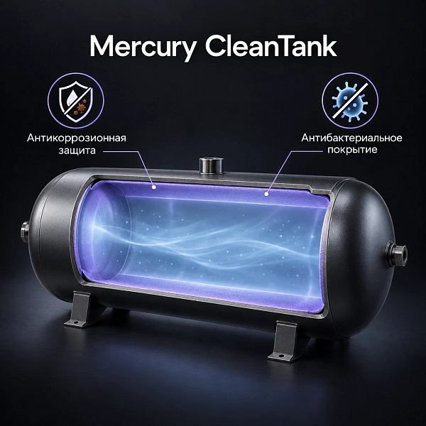 Компрессор воздушный медицинский безмасляный Mercury Black M HK-3EW-55 (170л) с мембранным осушителем - Фото 11