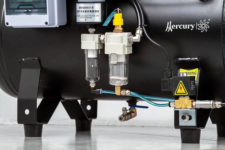 Компрессор воздушный медицинский безмасляный Mercury Black M HK-4EW-65 (275л) с мембранным осушителем - Фото 2