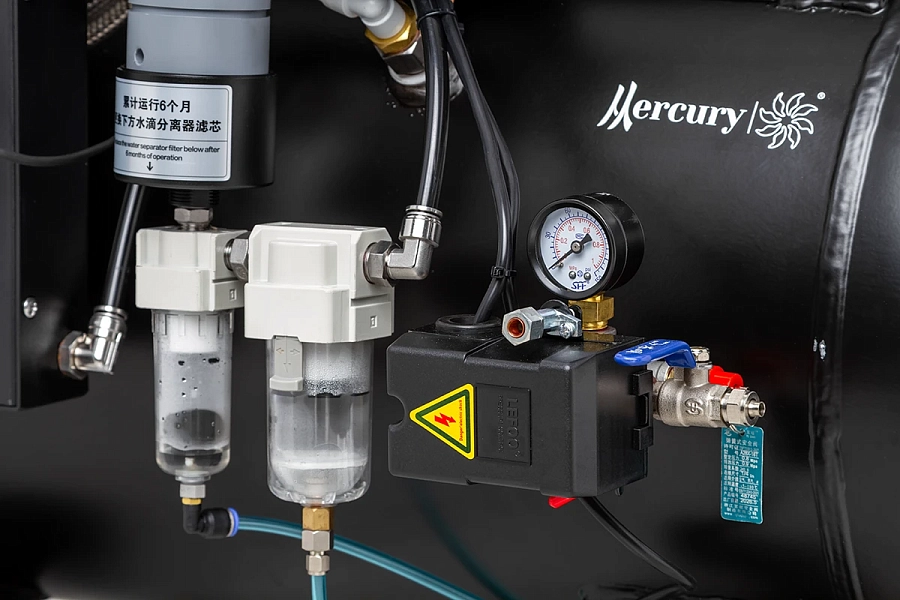 Компрессор воздушный медицинский безмасляный Mercury Black M HK-6EW-90 (280л) с мембранным осушителем - Фото 4